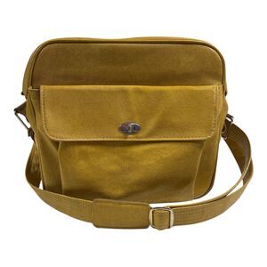 Vintage Retro Samsonite Duffel Weekend- Shoulder Bag Carry On Mustard Yellow